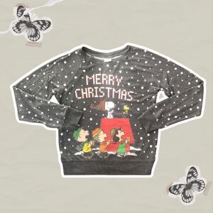 Women’s Gray Peanuts Charlie Brown Christmas Lightweight Sweatshirt